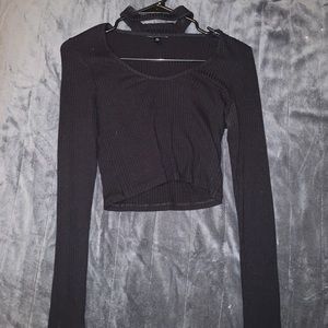 Top Shop black crop top with choker